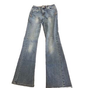 Limited Too Girls Low Super Hip Stretch Blue Jeans Denim Size 12 Slim